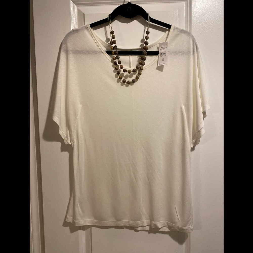 Ann Taylor Loft cream/white shirt